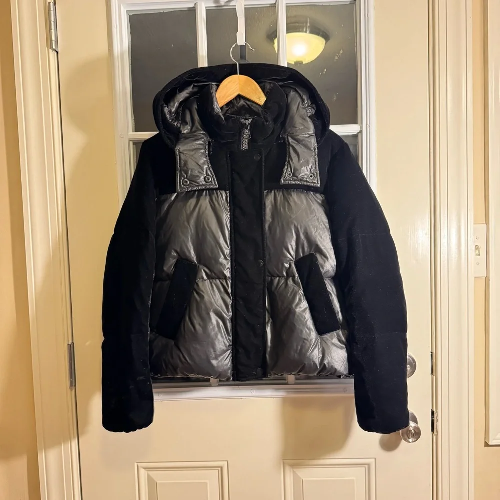 Marc New York black down/velvet puffer - Picture 4 of 13